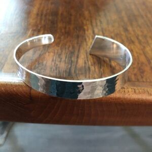 Hammered sterling silver cuff bracelet